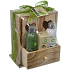 Idc Institute Organica Olive Oil shower gel 120 ml + body lotion 120 ml + soap 90 g in a wooden box, cosmetic set