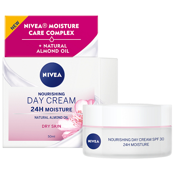 Nivea 24h Moisture nourishing day cream for dry to sensitive skin 50 ml