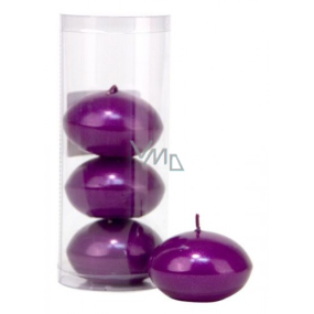 Floating candle metal dark purple in a tube 50 x 120 mm 4 pieces
