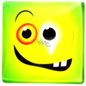 Nekupto Magnet Emoji Smiley square green, yellow eye 4 x 4 cm