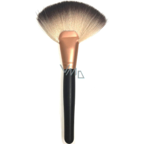 Cosmetic brush with natural bristles for powder black copper handle fan 18,5 cm 30450