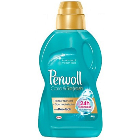 Perwoll Care & Refresh washing gel for synthetic and mixed fabrics, captures and neutralizes unwanted odors directly in the fabric 30 doses 1.8 l