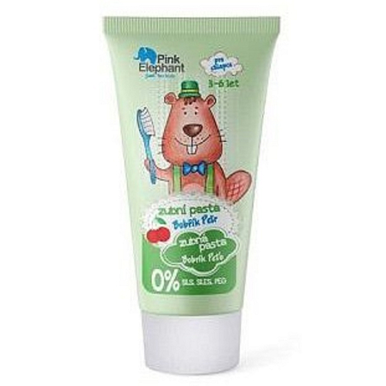 Pink Elephant Bobřík Peťko Cherry Flavored Toothpaste for Kids 50 ml
