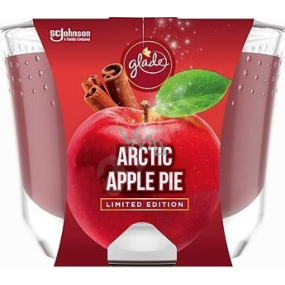 Glade Maxi Arctic Apple Pie with the scent of apple, cinnamon and nutmeg scented candle in a glass, burning time up to 52 hours 224 g