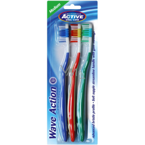 Beauty Formulas Wave Action medium toothbrush 3 pieces