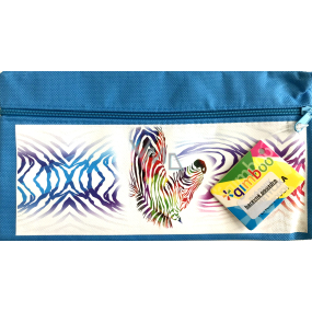 Donau Gimboo school pencil case with zipper blue zebra 22 x 12 cm