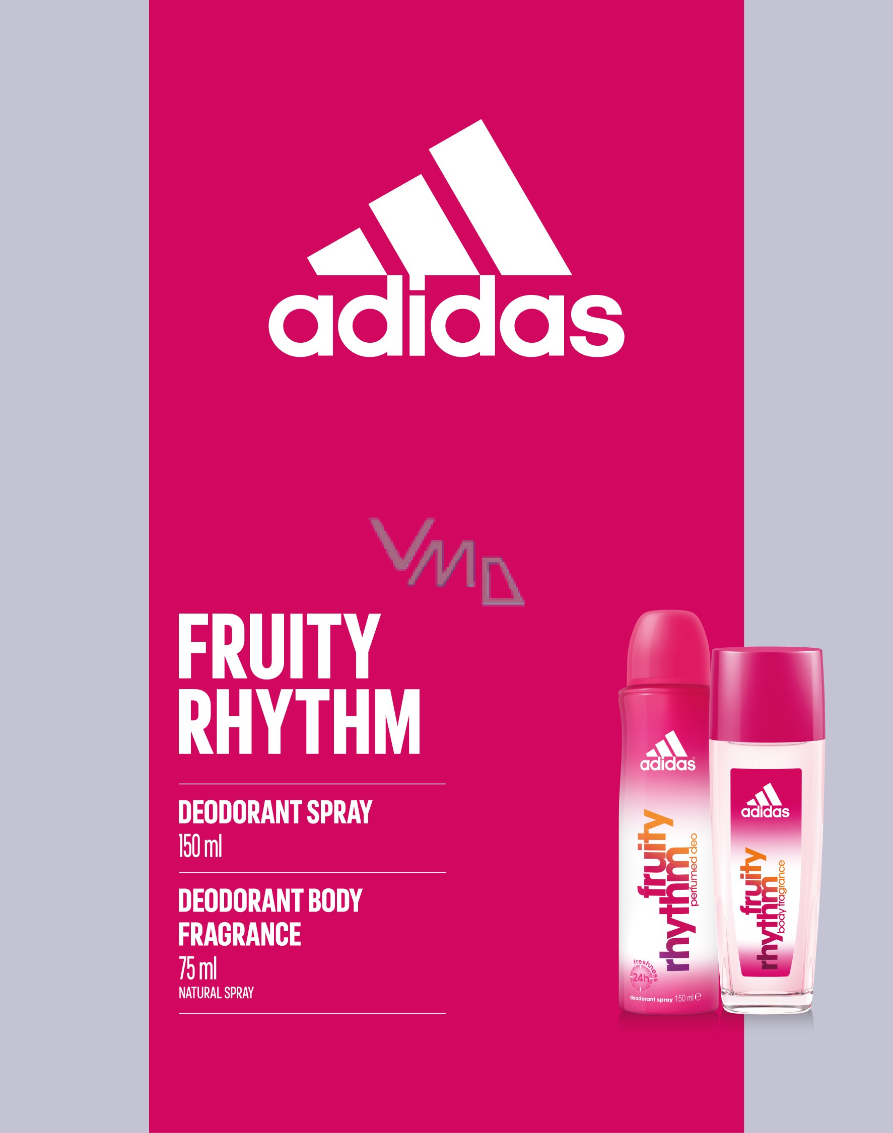 Adidas Fruity Rhythm perfumed deodorant glass 75 ml + deodorant spray