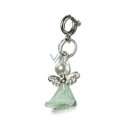 Angel dancing pendant with wings light green skirt 14 x 24 mm 1 piece