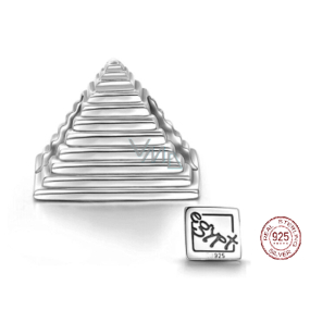 Sterling silver 925 Egypt pyramid bead on travel bracelet