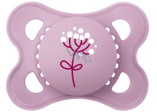 Mam Original silicone orthodontic pacifier 0+ months Purple with flower