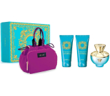 Versace Dylan Turquoise eau de toilette 100 ml + body gel 100 ml + shower gel 100 ml + handbag, gift set for women