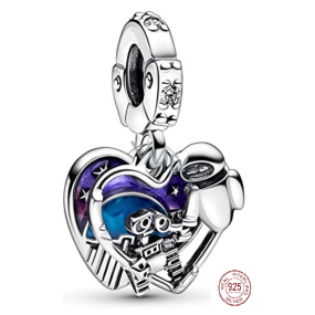 Charm Sterling silver 925 Disney Pixar Wall-E & Eve 2in1, movie bracelet pendant
