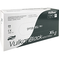 VulkanBlack black disposable powder-free nitrile gloves, size XL, 100 pcs