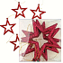 Stars red 6 pieces in a box, for hanging 7.5 cm