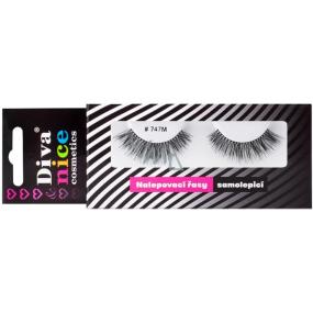 Diva & Nice False eyelashes 100% Human Hair No. 747M black 1 pair