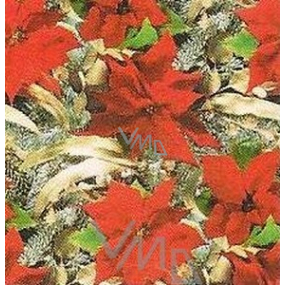 Nekupto Gift wrapping paper 70 x 200 cm Christmas Poinsettia 1 roll