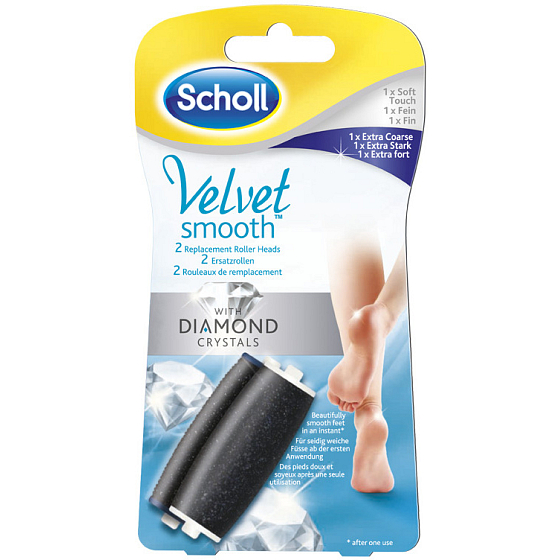 Scholl Velvet Smooth Express Pedi with Diamond Crystals electric file spare head fine 1 piece + extra coarse 1 piece