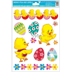 Window foil without glue Easter clubbing chicks 30 x 20 cm