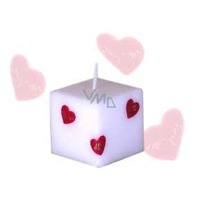 Lima Valentine's candle white cube 45 x 45 mm 1 piece