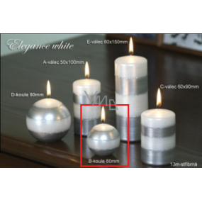 Lima Elegance White candle silver ball 60 mm 1 piece
