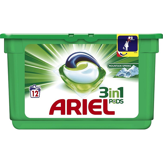 Ariel 3in1 Mountain Spring gel capsules for washing clothes 12 pieces 358.8 g