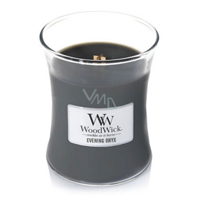 WoodWick Evening Onyx - Evening Onyx scented candle with wooden wick and lid glass medium 275 g