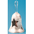 Glass bell with icing and a star 12 cm