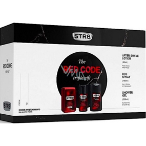 Str8 Red Code AS 50 ml mens aftershave + 150 ml spray deodorant + 250 ml shower gel, gift set