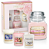 Yankee Candle Mothers Day - Mother's Day Blush Bouquet - Pink bouquet scented candle Classic small glass 104 g + Midnight Jasmine - Midnight Jasmine + Fresh Cut Roses - Fresh cut roses + Vanilla - Vanilla votive candle 3 x 49 g, gift set