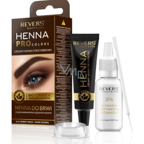 Revers Bio Henna with Argan and Ricinový olea color for eyelashes and eyebrows dyes, thickens and improves eyebrow growth Brown 15 ml + 15 ml
