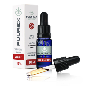 Puurex 15% CBD oil hemp drops, dietary supplement 10 ml