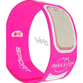 Parakito Mosquito Repellent Bracelet Sport Pink Natural, Refillable, Waterproof, 24h/day Protection - 15 Days per Refill + Two Refills