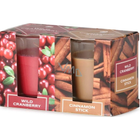 Emocio Wild Cranberry & Cinnamon Stick - Wild Cranberry and Cinnamon Scented Candle Glass 52 x 65 mm 2 pieces in a box