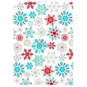 Ditipo Gift wrapping paper 70 x 150 cm Christmas white colored snowflakes