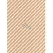 Ditipo Gift Wrapping Paper 70 x 200 cm KRAFT White Stripes