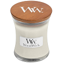 WoodWick Solar Ylang - Sun Ylang scented candle with wooden wick and glass lid small 85 g