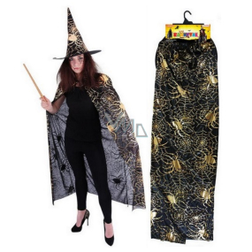 Rappa Halloween Costume witch cloak with hat and cobweb for adults