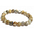 Agate fiery matt natur yellow bracelet elastic natural stone, ball 8 mm / 16 - 17 cm