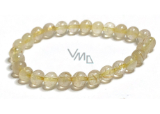 Quartz with Rutile bracelet elastic natural stone, ball 6 mm / 16-17 cm, the most perfect healer