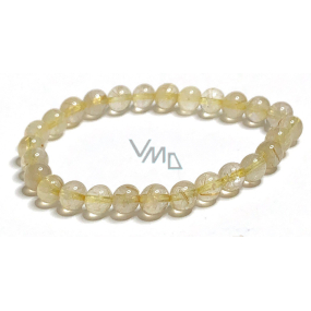 Quartz with Rutile bracelet elastic natural stone, ball 6 mm / 16-17 cm, the most perfect healer