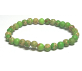 Jasper / Regalite Imperial sea sediment green bracelet elastic mixed mineral, ball 6 mm / 16 - 17 cm