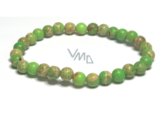 Jasper / Regalite Imperial sea sediment green bracelet elastic mixed mineral, ball 6 mm / 16 - 17 cm