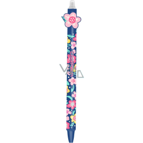 Colorino Rubberized pen Girls Flower, blue refill 0,5 mm