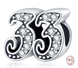 Charm Sterling silver 925, 33 anniversary, bead for bracelet