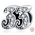 Charm Sterling silver 925, 33 anniversary, bead for bracelet