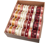 Ditipo Fabric Christmas ribbon with wire Gold with threads 4 m x 15 mm