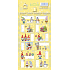 Sheet Christmas labels gift stickers elves, yellow sheet 12 labels