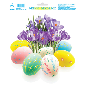 Arch Easter sticker, window film without adhesive Easter flowers and crocuses 20 x 23 cm