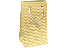 Ditipo Paper gift bag QK 20 x 12 x 8 cm Gold and beige triangles