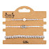 Albi Kauri Shell Silver Bracelet, Adjustable Size, Set of 3 Pieces